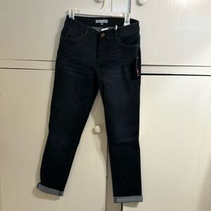 City Blues dark wash cuffed boyfriend jeans, size 6/28.  Never worn.